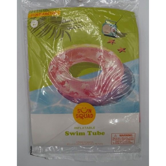 Sun Squad Other - Sun Squad Inflatable Swim Tube Pink Crab Pattern 31 Inch Pool Float New
